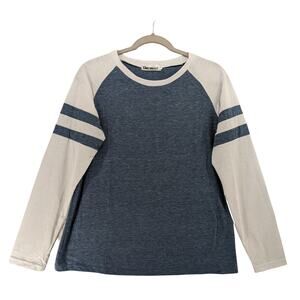 Dresswel Long Sleeve TShirt Small Blue White Raglan Colorblock Crew Neck‎ Summer